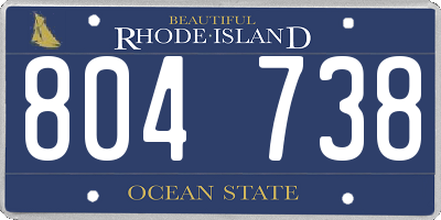 RI license plate 804738