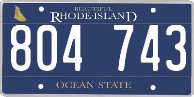 RI license plate 804743