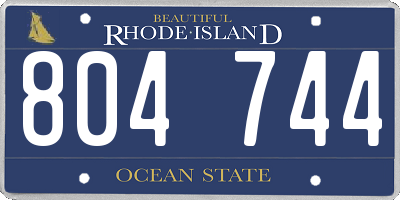 RI license plate 804744