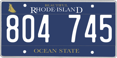 RI license plate 804745