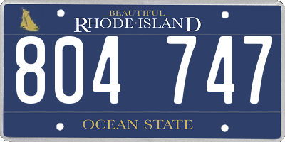 RI license plate 804747