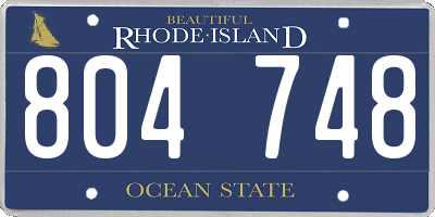 RI license plate 804748