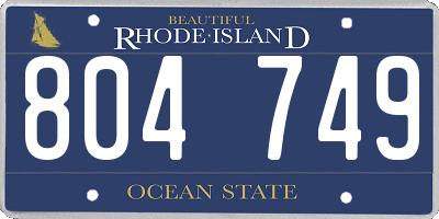 RI license plate 804749