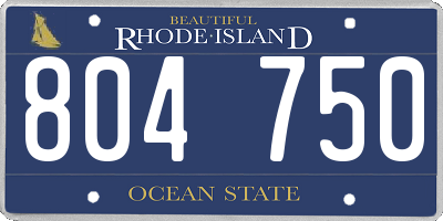 RI license plate 804750