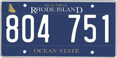 RI license plate 804751