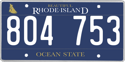 RI license plate 804753