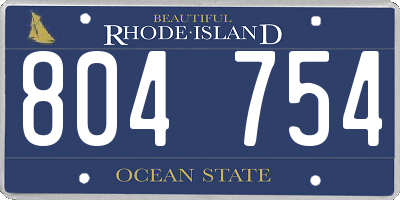 RI license plate 804754