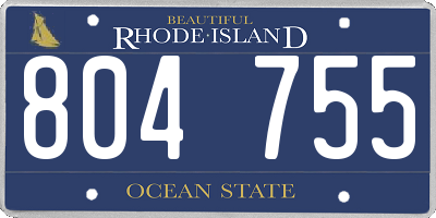 RI license plate 804755