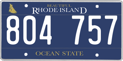 RI license plate 804757