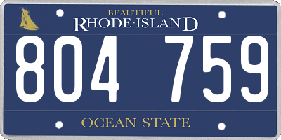 RI license plate 804759