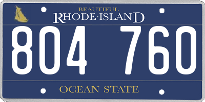 RI license plate 804760