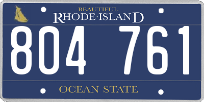 RI license plate 804761