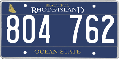 RI license plate 804762