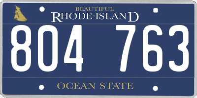 RI license plate 804763