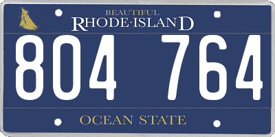 RI license plate 804764