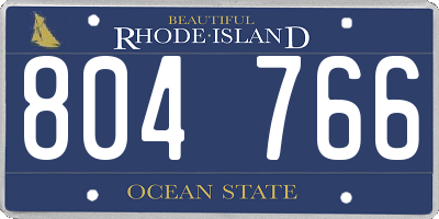 RI license plate 804766
