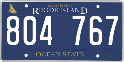 RI license plate 804767