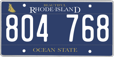 RI license plate 804768