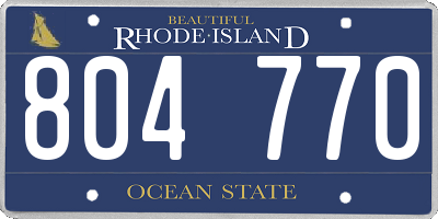 RI license plate 804770