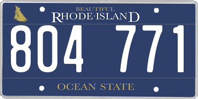 RI license plate 804771