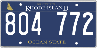 RI license plate 804772