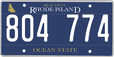 RI license plate 804774