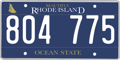 RI license plate 804775