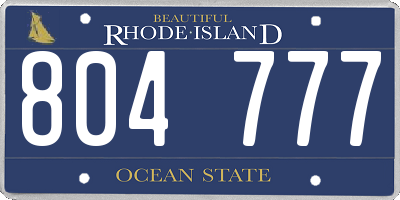 RI license plate 804777
