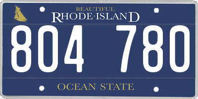 RI license plate 804780