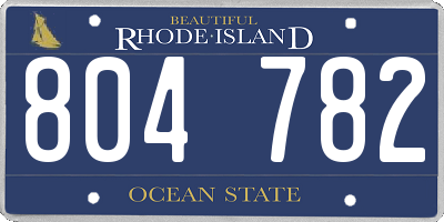 RI license plate 804782