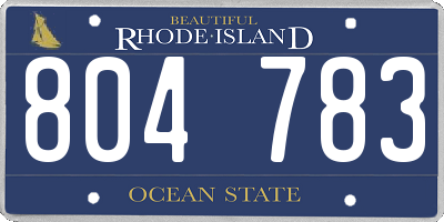 RI license plate 804783