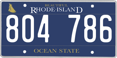 RI license plate 804786