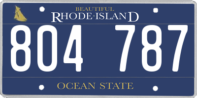 RI license plate 804787