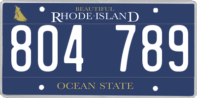 RI license plate 804789