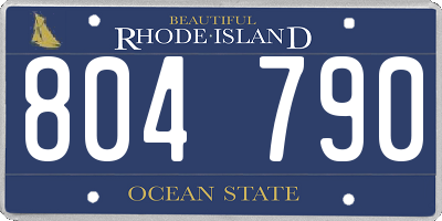 RI license plate 804790