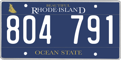 RI license plate 804791