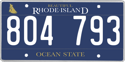 RI license plate 804793