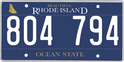 RI license plate 804794