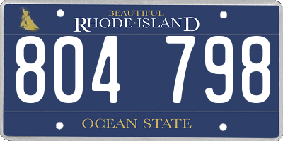 RI license plate 804798