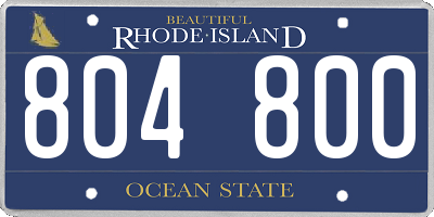 RI license plate 804800