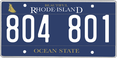 RI license plate 804801
