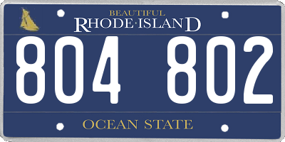 RI license plate 804802
