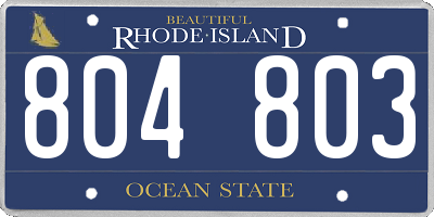 RI license plate 804803