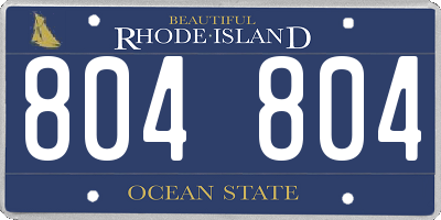 RI license plate 804804