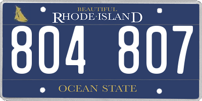 RI license plate 804807
