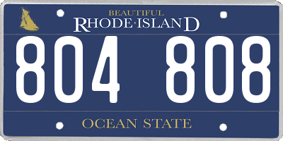 RI license plate 804808