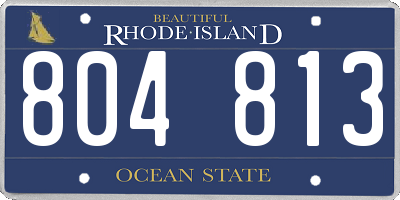 RI license plate 804813