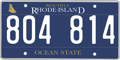 RI license plate 804814
