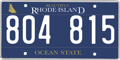 RI license plate 804815