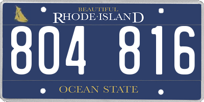 RI license plate 804816